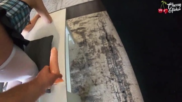 Szöszi fiatalasszony őrülten popsiba baszva és megtöltve Thumb